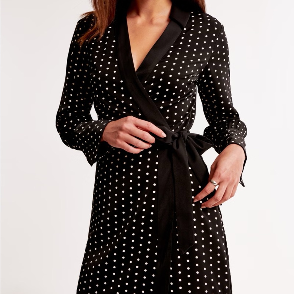 Abercrombie & Fitch Black and White Polka Dot Mini Dress